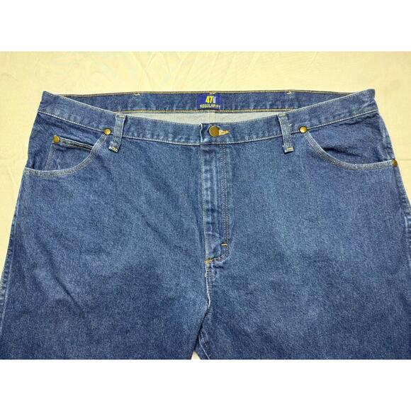Wrangler Men's 47MWZ Regular Fit Straight Leg Western Blue Jeans - Size 42x30 - Picture 5 of 7
